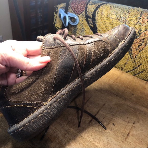 Born Shoes Womens 8.5 M Melissa Low top Sneaker Brown Leather Lace Up. - Picture 7 of 13